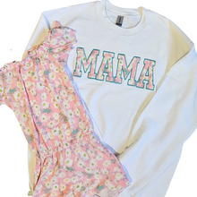 Load image into Gallery viewer, MAMA Sweaters - Keepsake Baby Outfit Appliqué Sweatshirt or Hoodies