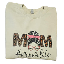 Load image into Gallery viewer, Mom life Messy Bun Embroidered Keepsake Baby Outfit Appliqué Sweatshirt