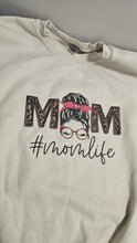 Load image into Gallery viewer, Mom life Messy Bun Embroidered Keepsake Baby Outfit Appliqué Sweatshirt