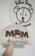Load image into Gallery viewer, Mom life Messy Bun Embroidered Keepsake Baby Outfit Appliqué Sweatshirt